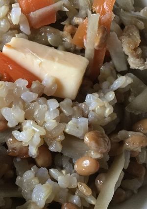 明太チーズで！納豆とごぼうのまぜご飯-レシピのメイン写真