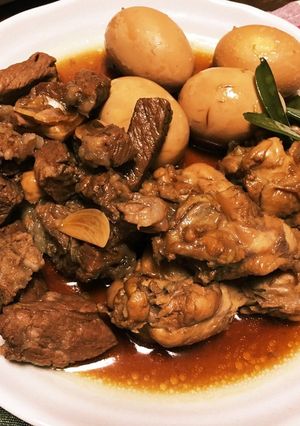 手羽元と卵の甘酢煮-半分豚--レシピのメイン写真