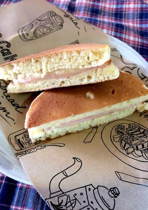 休日ブランチ＊パニーニ風ホットケーキ-レシピのメイン写真