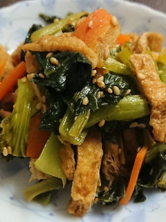 レンジだけ☆小松菜と油あげの甘みそ和え-レシピのメイン写真