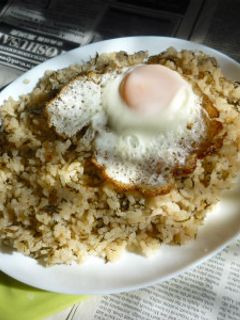 梅干し+あかもくの炊き込みご飯のカフェ丼-レシピのメイン写真