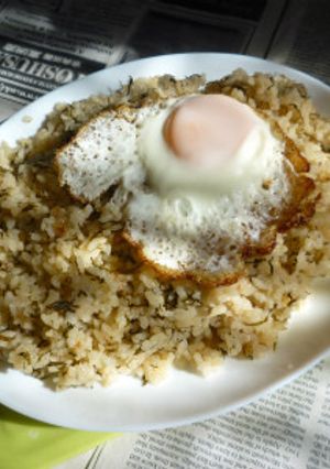 梅干し＋あかもくの炊き込みご飯のカフェ丼-レシピのメイン写真