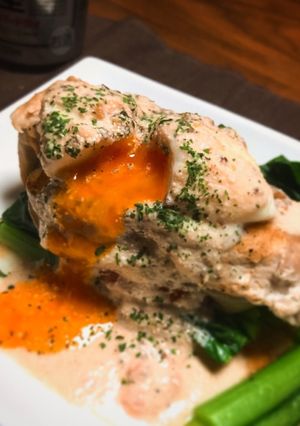 鶏胸肉のエッグベネディクト風-レシピのメイン写真