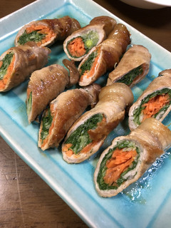 豚肉巻き(水菜&人参)-レシピのメイン写真