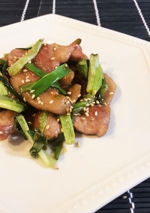 5分で簡単♡豚肉と葱のわさび醤油炒め-レシピのメイン写真