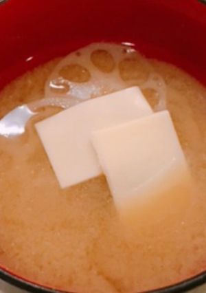 れんこんと、チーズのお味噌汁-レシピのメイン写真