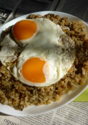 梅干し＋あかもく炊き込みご飯のカフェ丼２-レシピのメイン写真