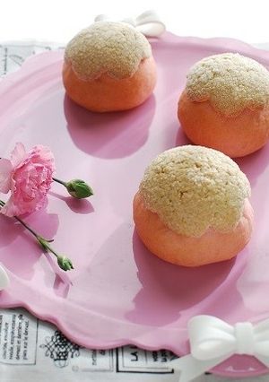 春♡お花メロンパン♡チョコ入り-レシピのメイン写真