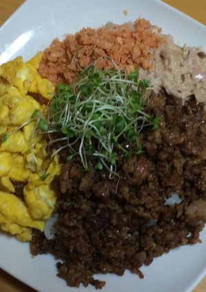 4色そぼろ丼-レシピのメイン写真