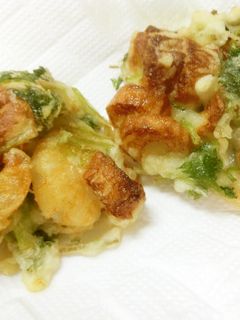 ちくわと三つ葉、海老のかき揚げ 簡単-レシピのメイン写真