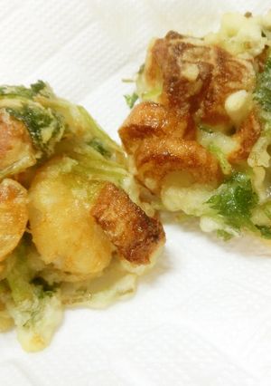 ちくわと三つ葉、海老のかき揚げ 簡単-レシピのメイン写真