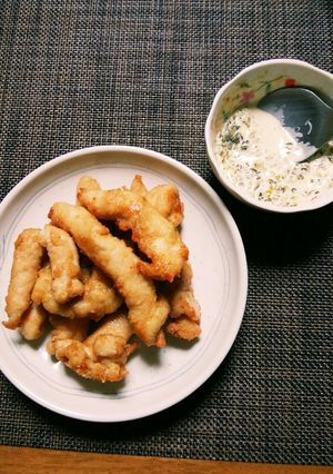 鶏ささみの唐揚げ　高菜浸けタルタルソース-レシピのメイン写真