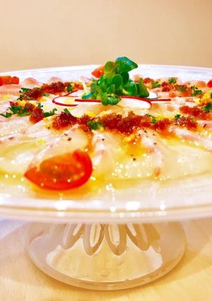 食べるラー油で真鯛のカルパッチョ-レシピのメイン写真