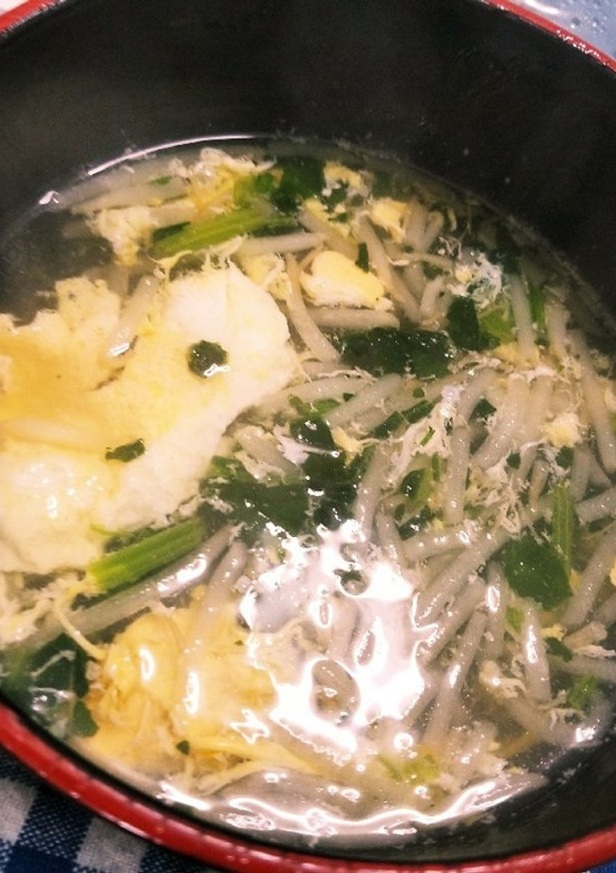 もやしとほうれん草の中華風スープ-レシピのメイン写真