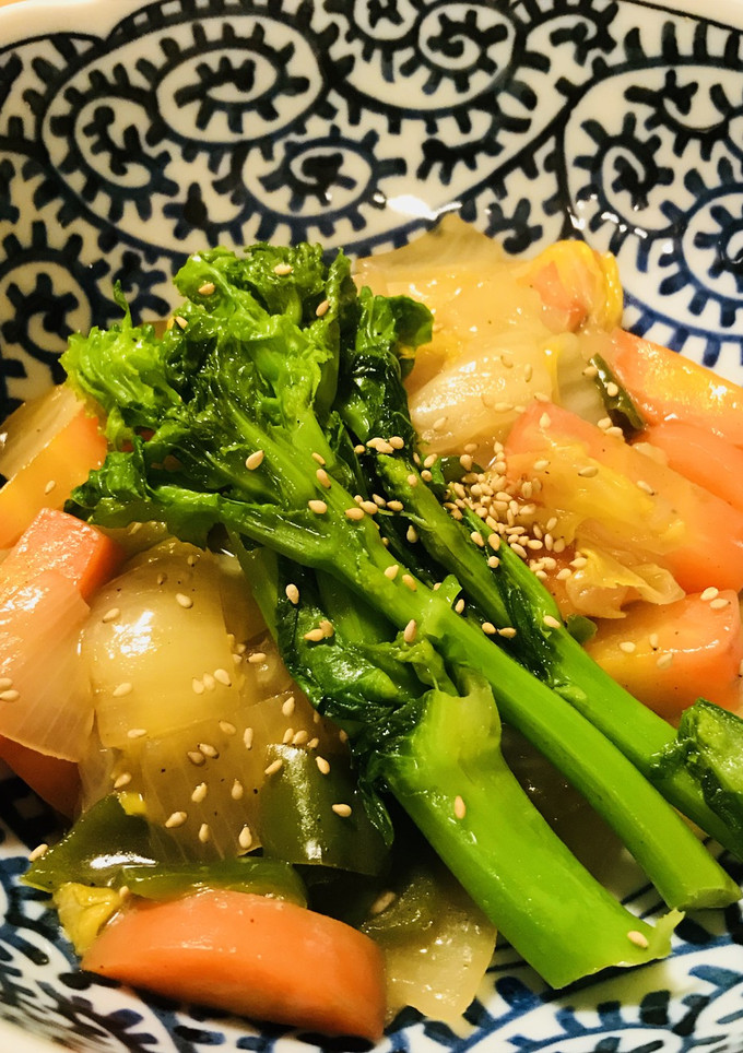 菜の花添え☆野菜のオイスターソース炒め-レシピのメイン写真