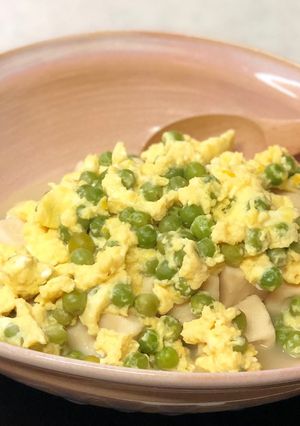 簡単!高野豆腐とうすいえんどうの卵とじ-レシピのメイン写真