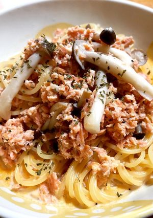 簡単★鮭フレークで豆乳パスタ-レシピのメイン写真