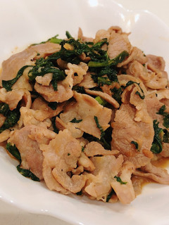 春菊と豚肉の生姜おかか炒め-レシピのメイン写真