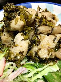 マヨ漬け鶏胸肉の高菜炒め-レシピのメイン写真