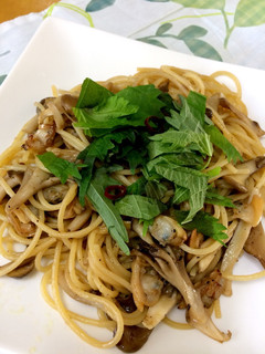 大葉 舞茸 あさりのパスタ♪-レシピのメイン写真