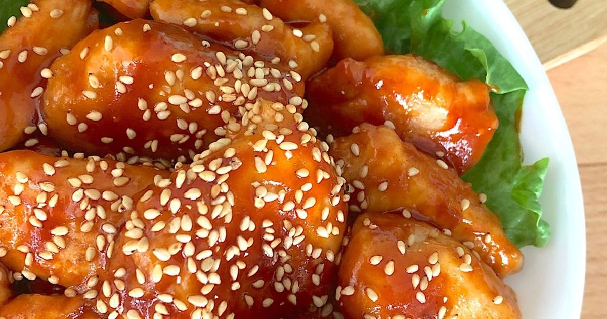 ヤンニョム 揚げずに簡単！ヤンニョムチキン by __JUNO27 【クックパッド】 簡単