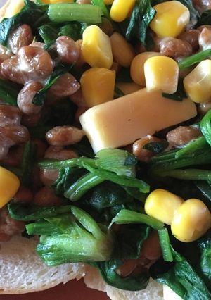 納豆とほうれん草のチーズトースト-レシピのメイン写真