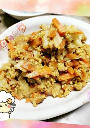 マクロビ☆人参キャベツのカレー卵とじ風-レシピのメイン写真