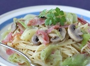 ポロネギ＊マッシュルーム＊サラミのパスタ-レシピのメイン写真