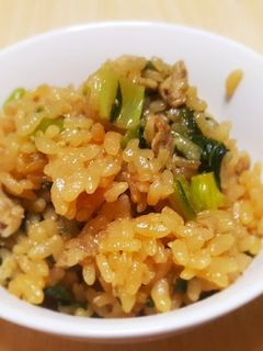 豚こまと小松菜の炊き込みご飯-レシピのメイン写真