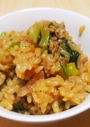 豚こまと小松菜の炊き込みご飯-レシピのメイン写真