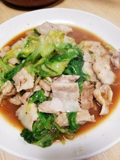 豚バラ肉とレタスの焼肉タレ炒め-レシピのメイン写真
