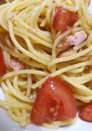 簡単トマトと梅ツナの冷製パスタ-レシピのメイン写真