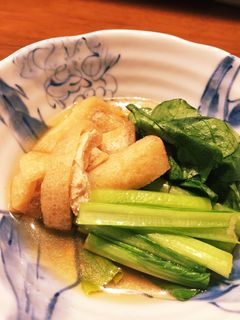 腹ペコ男子パクパク!小松菜油揚げの煮浸し-レシピのメイン写真