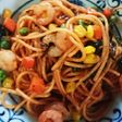 パスタのアレンジナポリタン\(^-^)/