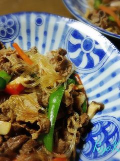 牛バラ肉と春雨のオイスターソース炒め-レシピのメイン写真