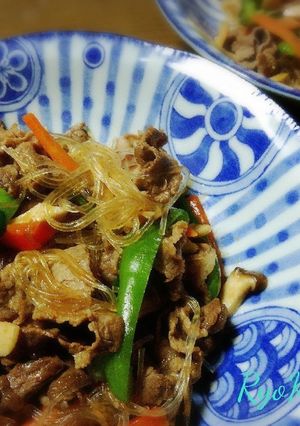 牛バラ肉と春雨のオイスターソース炒め-レシピのメイン写真