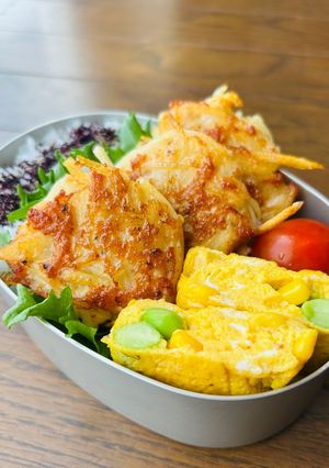 カリッふわ！鶏じゃがバーグ弁当-レシピのメイン写真