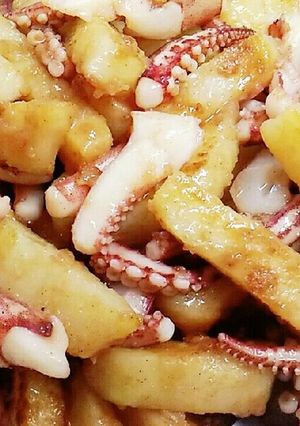 簡単❤イカとじゃがいもの麺つゆバター炒め-レシピのメイン写真