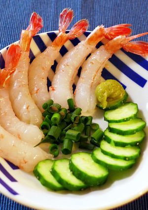 ボタン海老　刺身と味噌汁-レシピのメイン写真