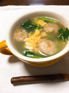 海老とほうれん草のかき玉スープ-レシピのメイン写真