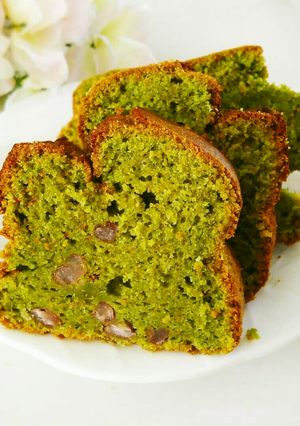 ふわふわ♡抹茶と小豆のパウンドケーキ-レシピのメイン写真