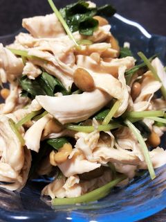ささみと納豆と三つ葉の和え物-レシピのメイン写真