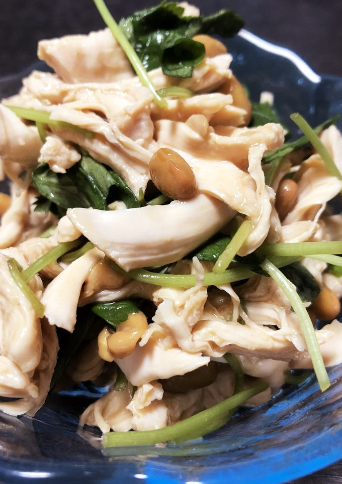 ささみと納豆と三つ葉の和え物-レシピのメイン写真