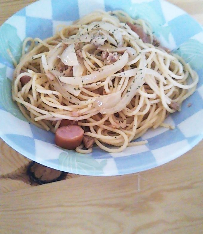 ツナとウィンナーのオニオンパスタ♪-レシピのメイン写真