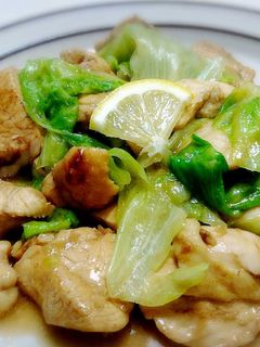 【鶏胸肉とレタスのウスターマヨ炒め】-レシピのメイン写真