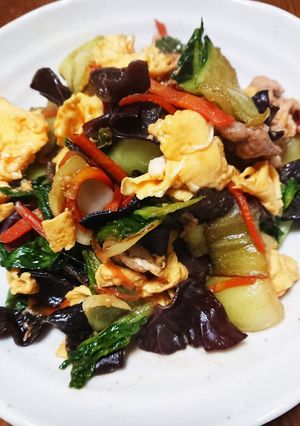 豚こまときくらげの野菜ｵｲｽﾀｰ炒め-レシピのメイン写真