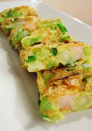 海老と葱の瓦焼き-レシピのメイン写真