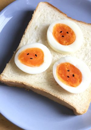 やる気ない（´-`）ゆで卵星人のっけパン-レシピのメイン写真