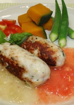 真鯛ソーセージのブドウとトマトのソース添-レシピのメイン写真