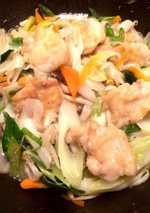 鍋キューブ☆鶏肉とタップリ長葱の炒め煮-レシピのメイン写真